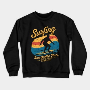 Surfing  San Onofre State Beach California | Surfing lovers Crewneck Sweatshirt